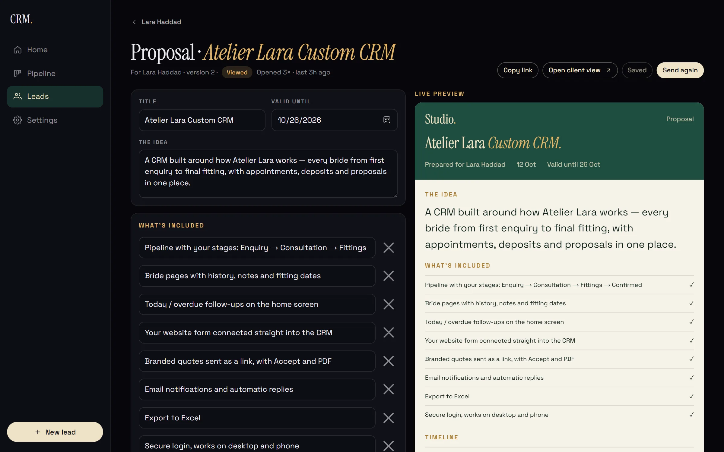 Proposals in minutes