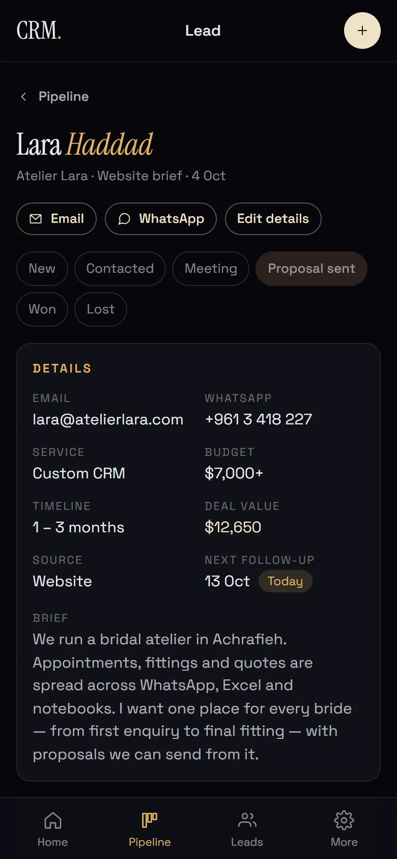Lead page